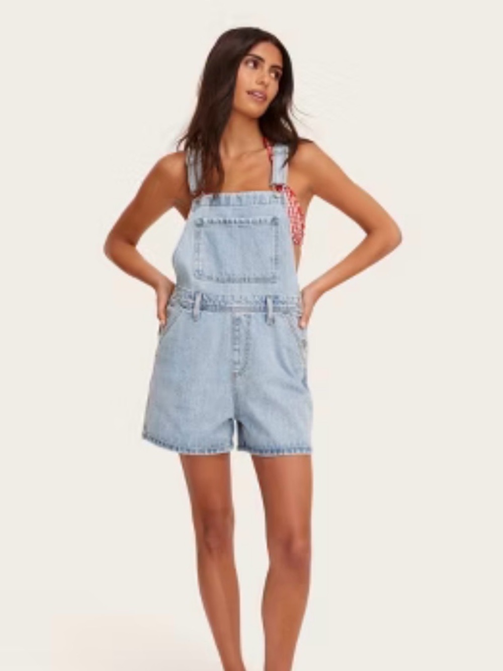 Parke Light Blue Denim Short Overalls - Women